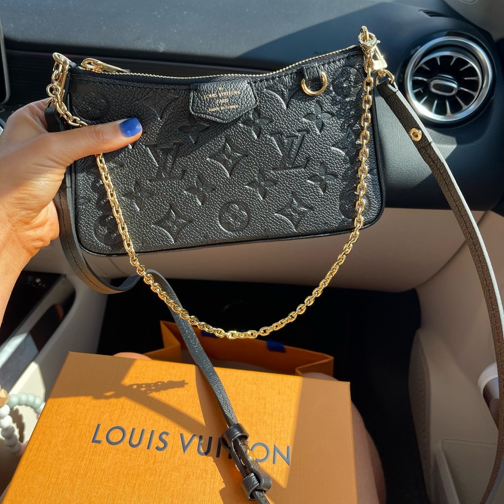 Louis Vuitton Gold and Black Crossbody Bag with Iconic Monogram